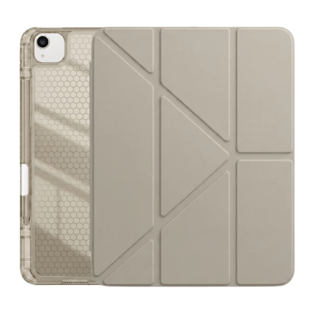 PS iPad Air 13 inç (M4)/(M3)/(M2) Tri Folding Standlı Kılıf - Bej