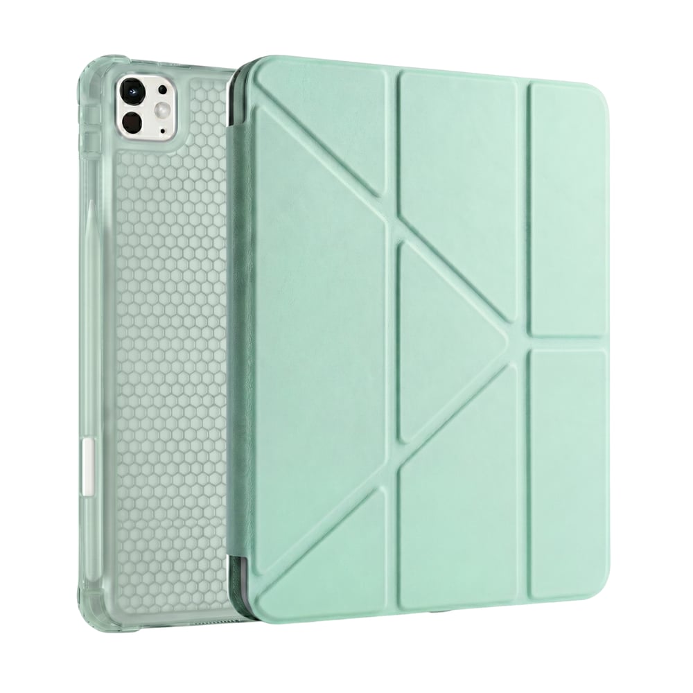 PS iPad Pro 11 inç (M5)/(M4) Tri Folding Standlı Kılıf - Yeşil