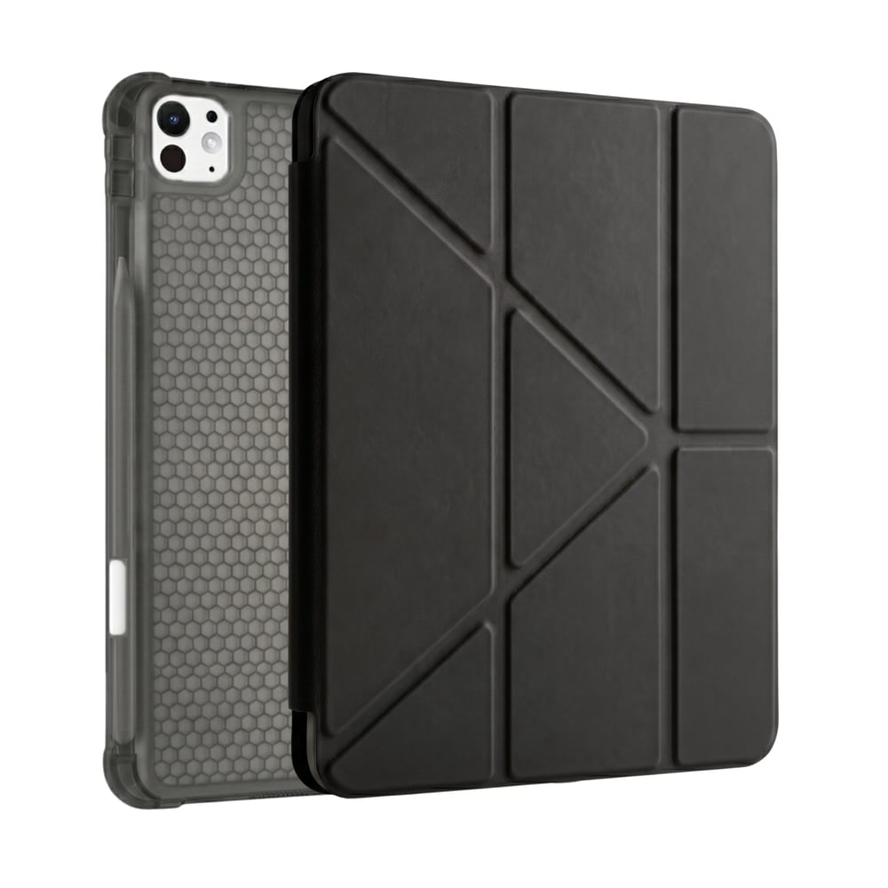 PS iPad Pro 11 inç (M5)/(M4) Tri Folding Standlı Kılıf - Siyah