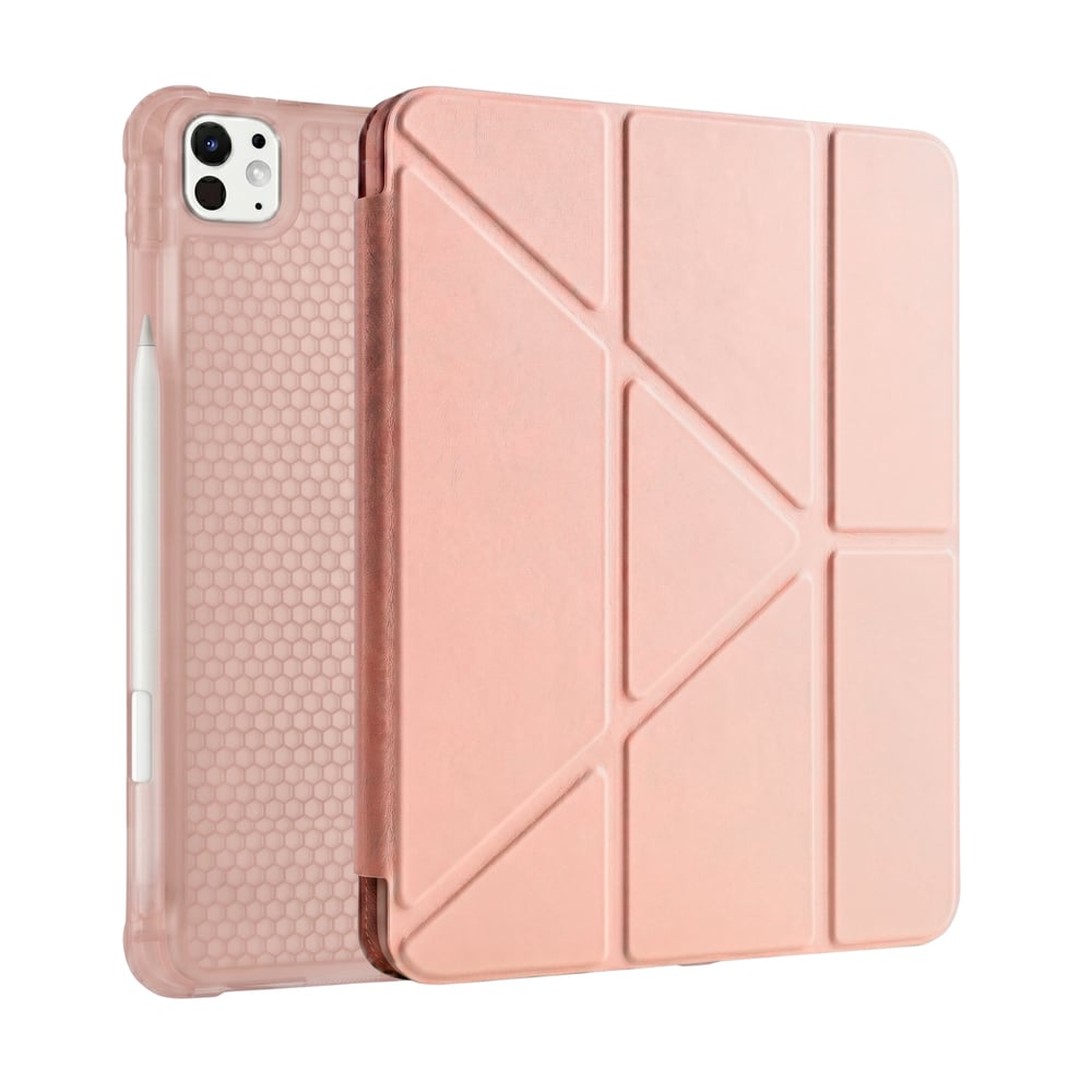 PS iPad Pro 11 inç (M5)/(M4) Tri Folding Standlı Kılıf - Pembe