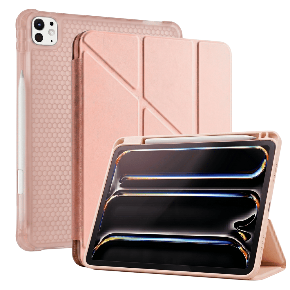 PS iPad Pro 13 inç (M5)/(M4) Tri Folding Standlı Kılıf - Pembe