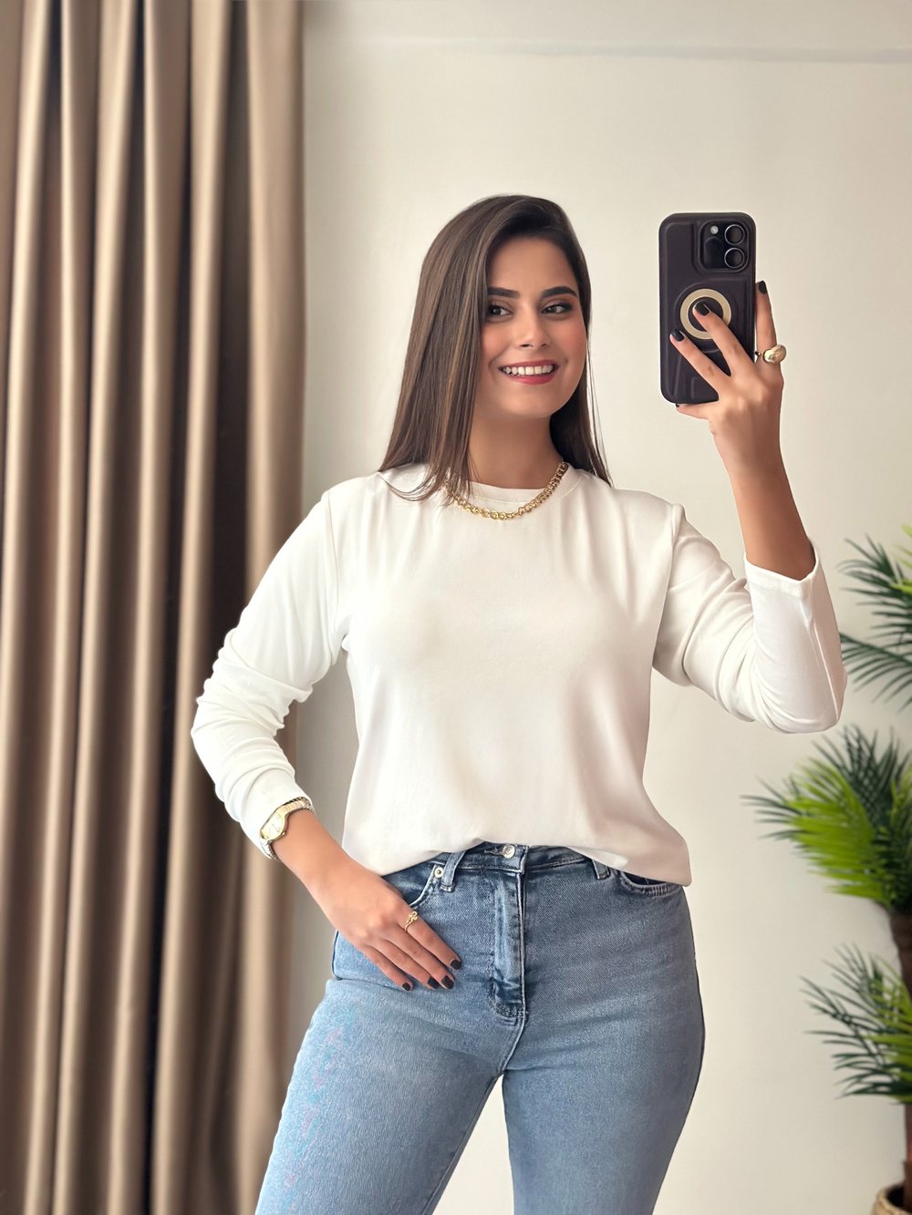 Bisiklet Yaka Salaş Soft Touch Basic Body Beyaz