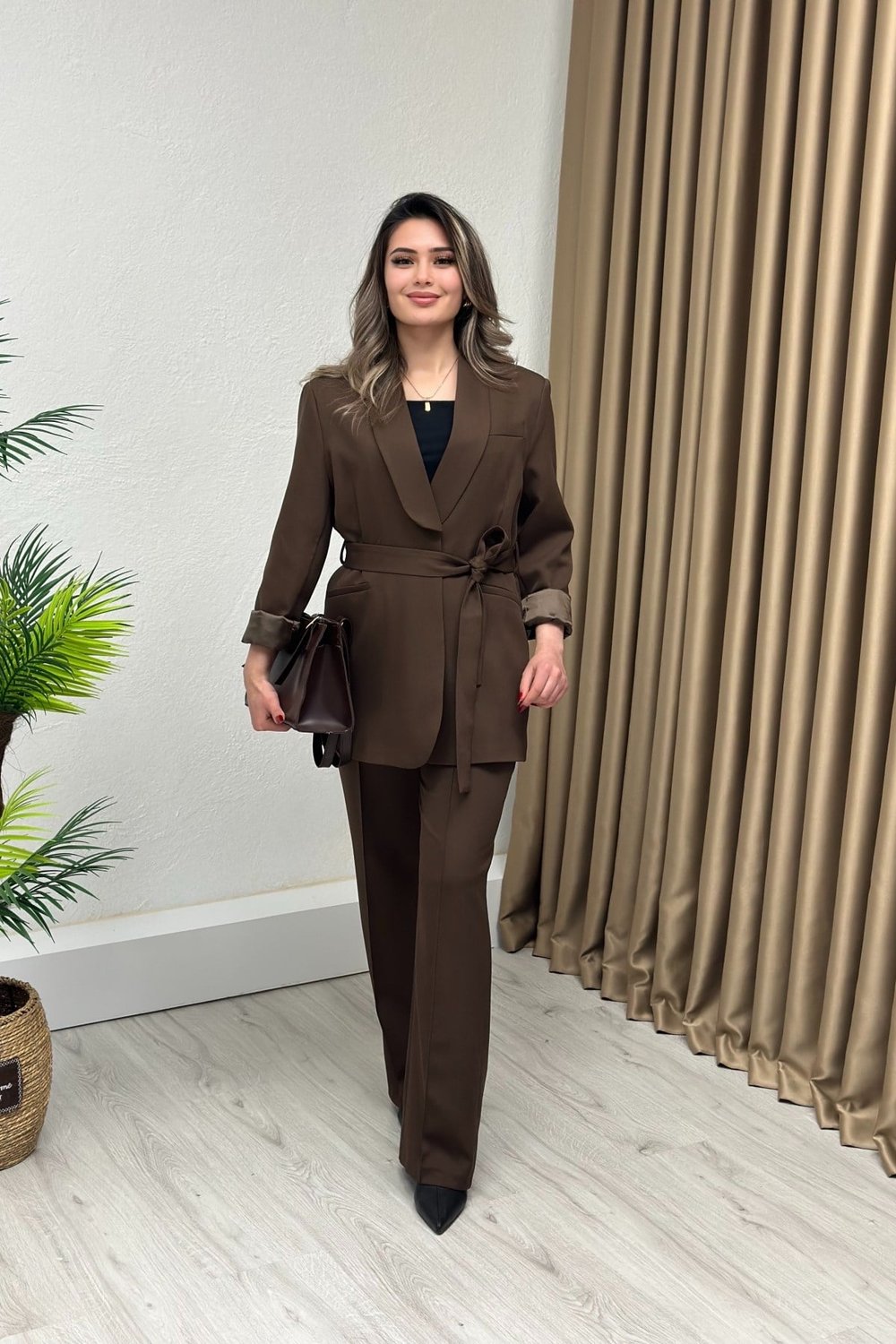 Premium Kalite Double Kumaş Takım Acı Kahve