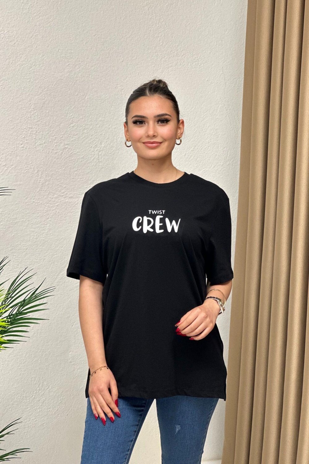 Twist Oversize T-Shirt Siyah