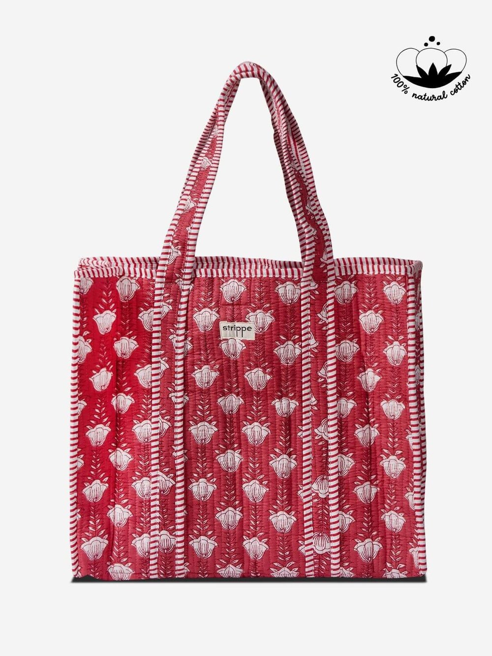 GARDEN- Çiçek Desenli Bodro Pamuklu Kumaş Günlük Omuz Çantası - Tote Bag