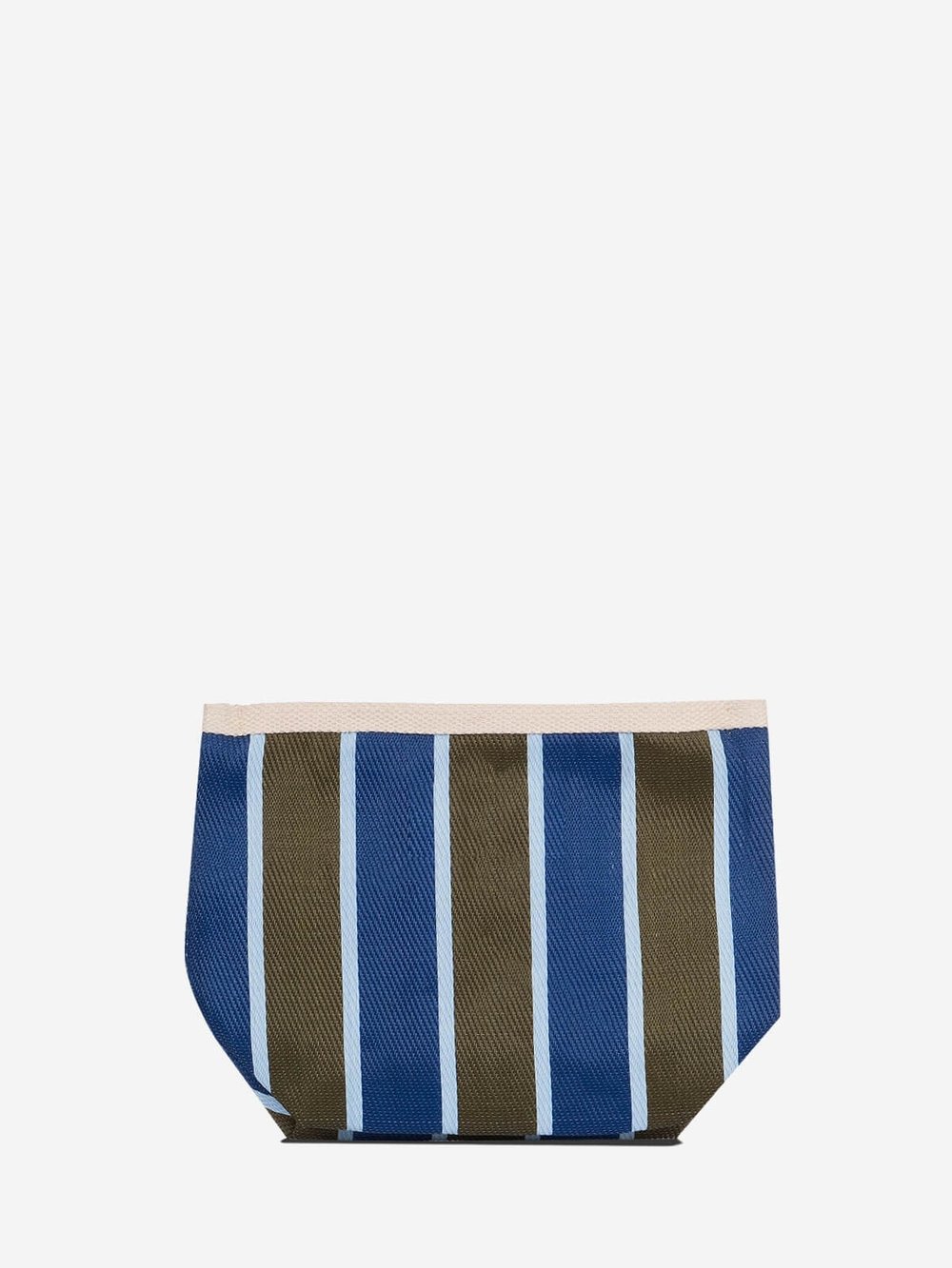 VIVA - Haki Lacivert Çizgili Naylon Kumaş Pouch Portföy Çanta