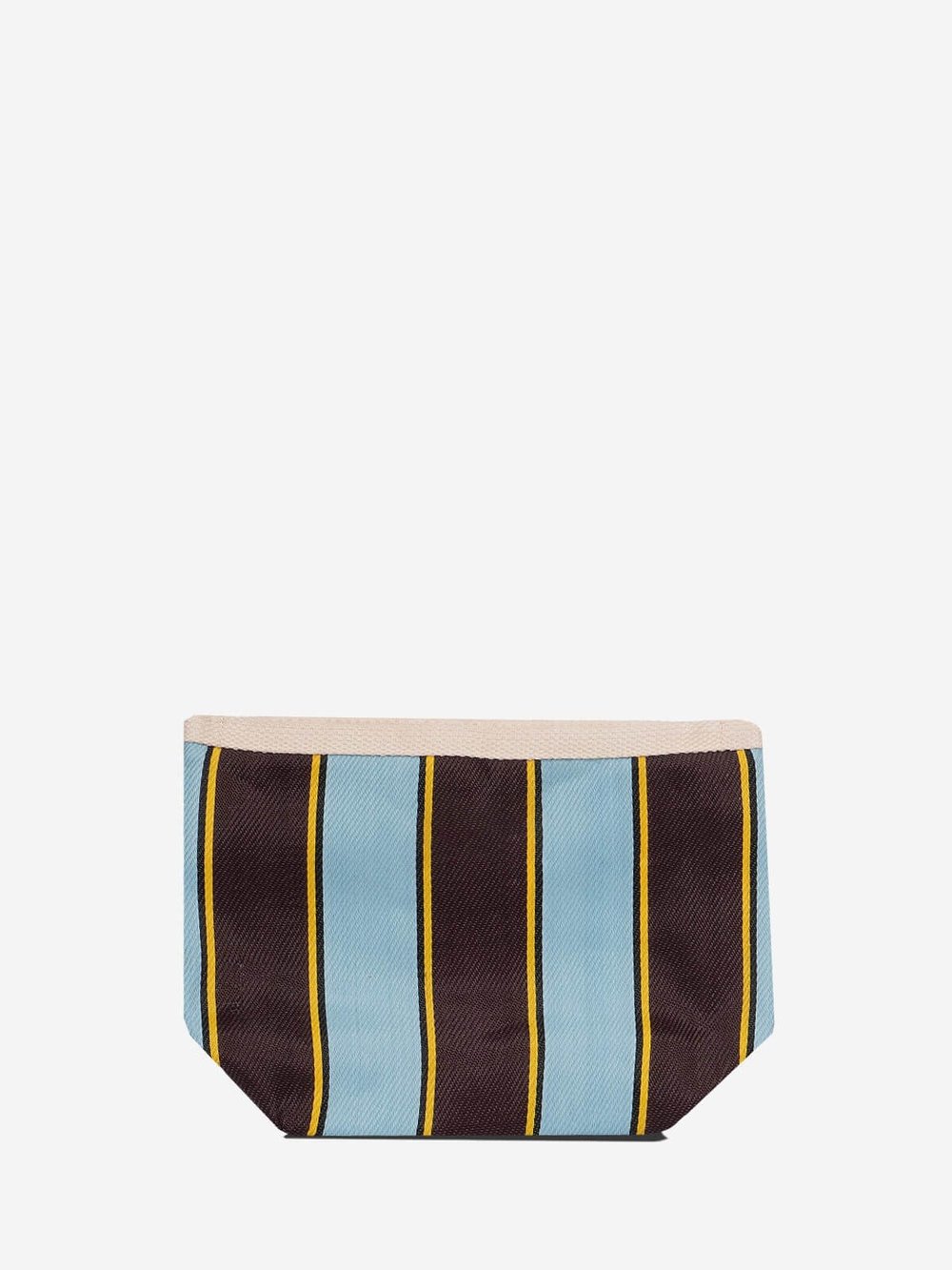 VIVA - Kahve Mavi Çizgili Naylon Kumaş Pouch Portföy Çanta