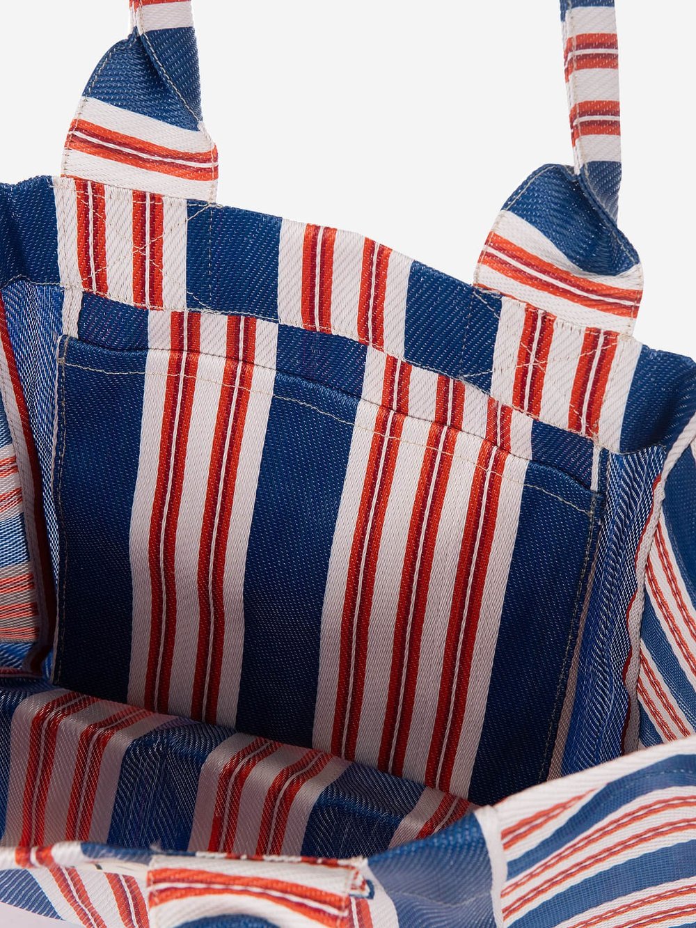NOVA - Lacivert Çizgili Büyük Boy Naylon Çanta - Tote Bag