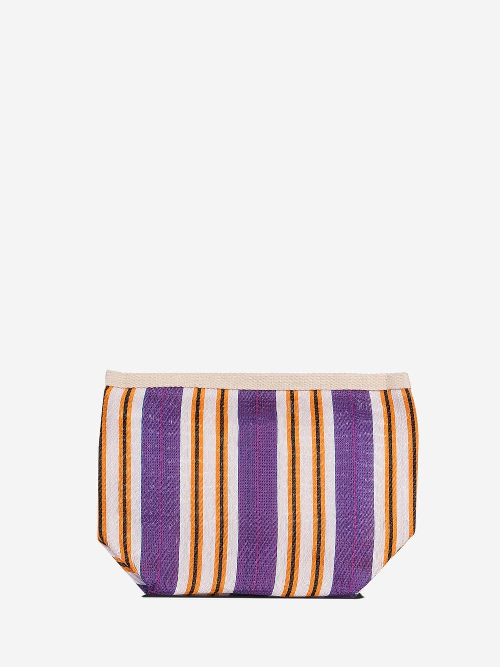 VIVA - Mor Çizgili Naylon Kumaş Pouch Portföy Çanta