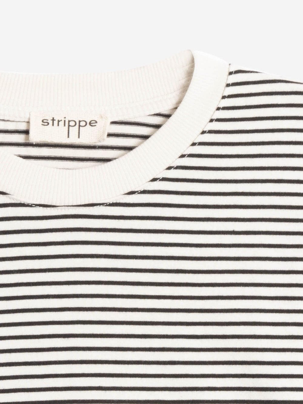 BRETON	 - Siyah Çizgili Regular Kalıp Krem T-shirt 