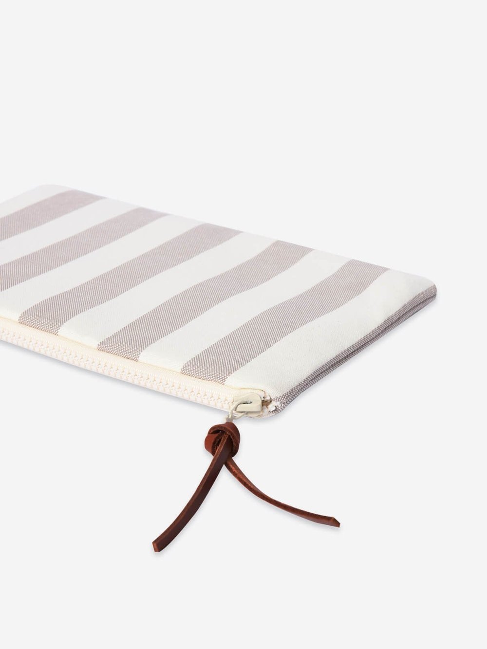BREEZE - Kalın Çizgili Bej Pouch Portföy Çanta