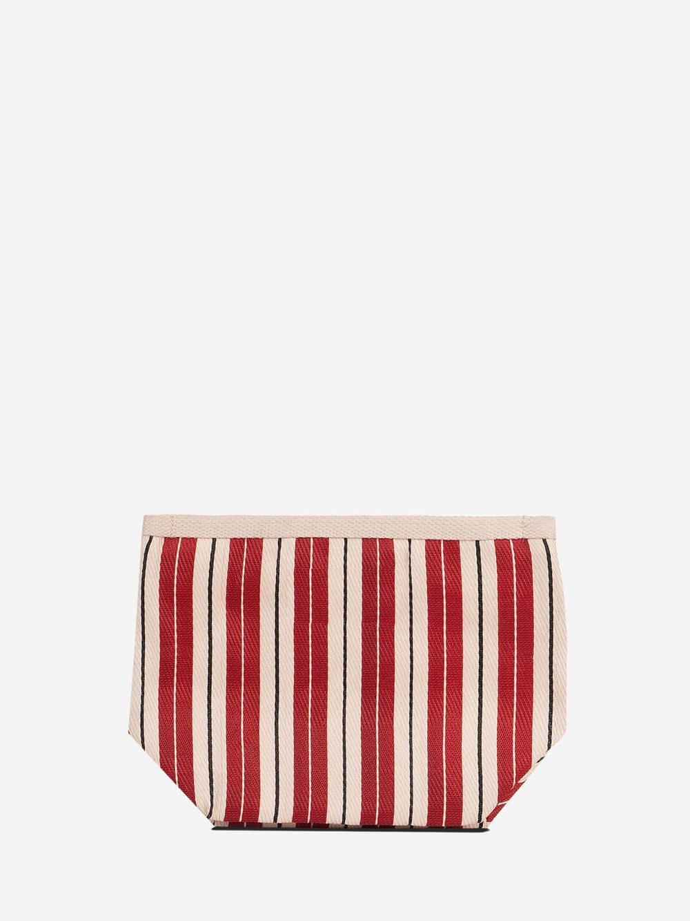 VIVA - Bordo Krem Çizgili Naylon Kumaş Pouch Portföy Çanta