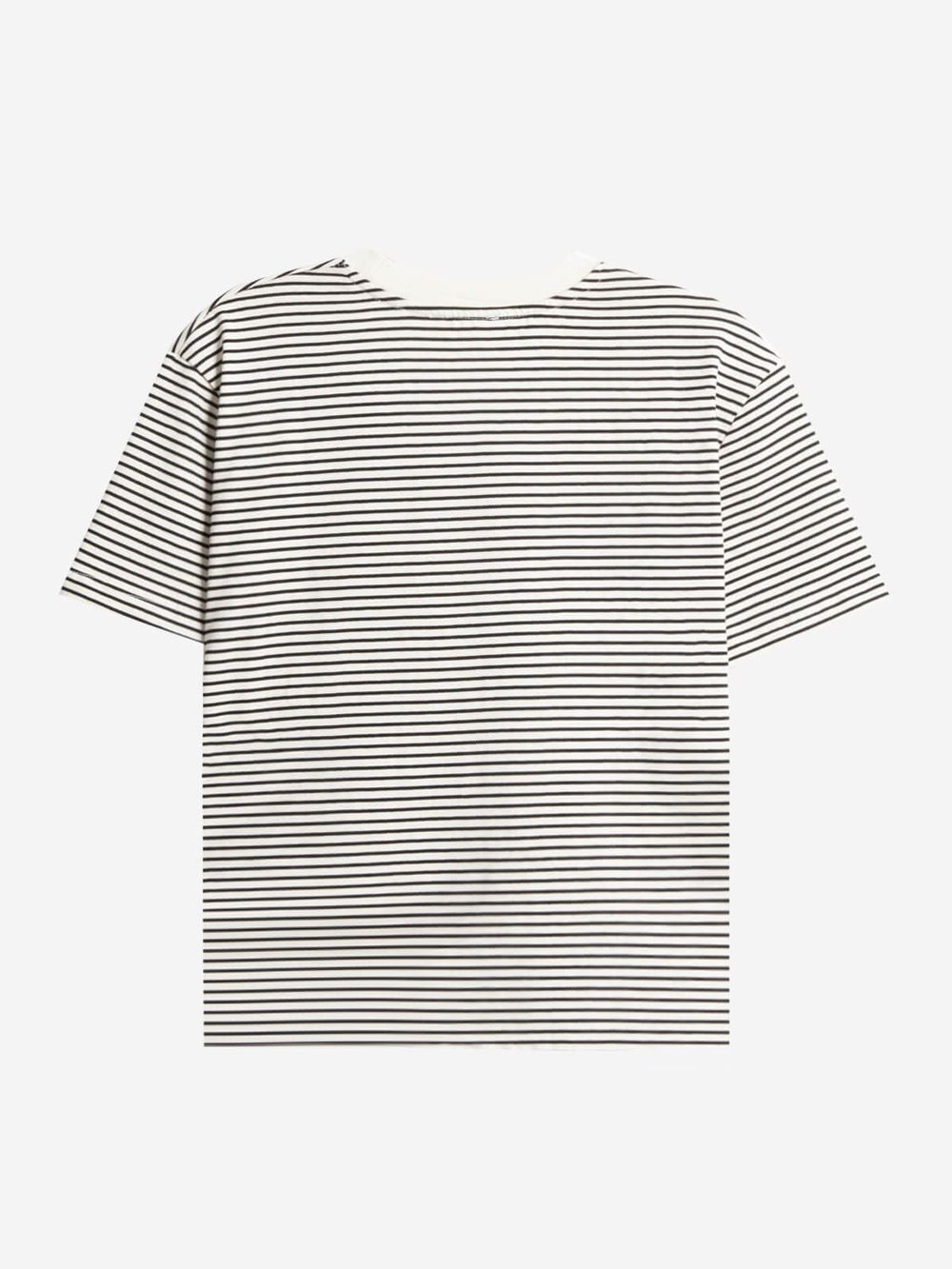 BRETON	 - Siyah Çizgili Regular Kalıp Krem T-shirt 