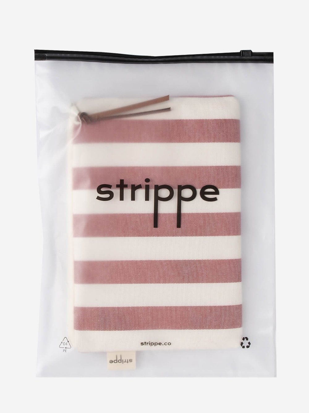 BREEZE - Kalın Çizgili Bordo Pouch Portföy Çanta