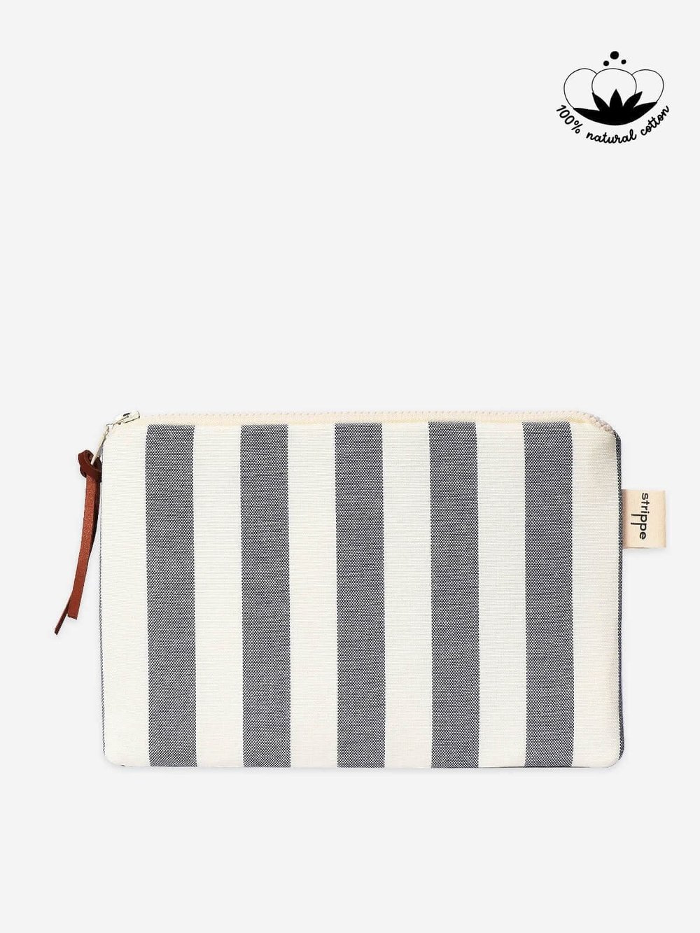 BREEZE - Kalın Çizgili Lacivert Pouch Portföy Çanta