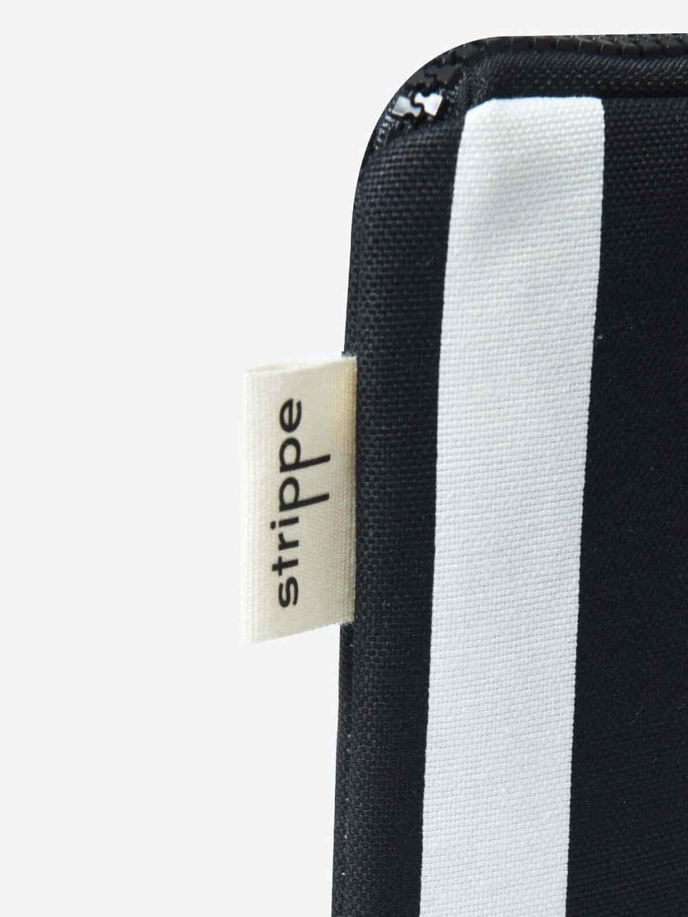 VIBE - Kalın Çizgili Siyah Pouch Portföy Çanta
