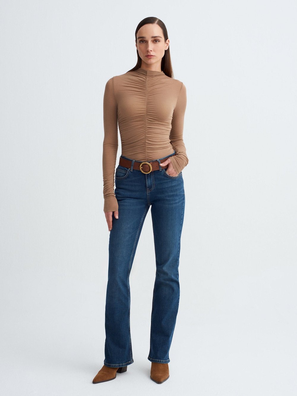 Low Rise Stretch Blue Jeans
