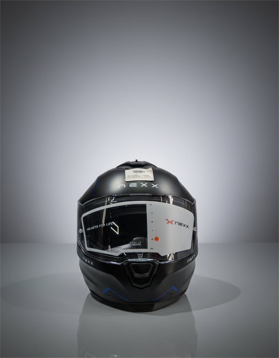 NEXX Y.100R REACT MAT SİYAH MAVİ KASK-90504891