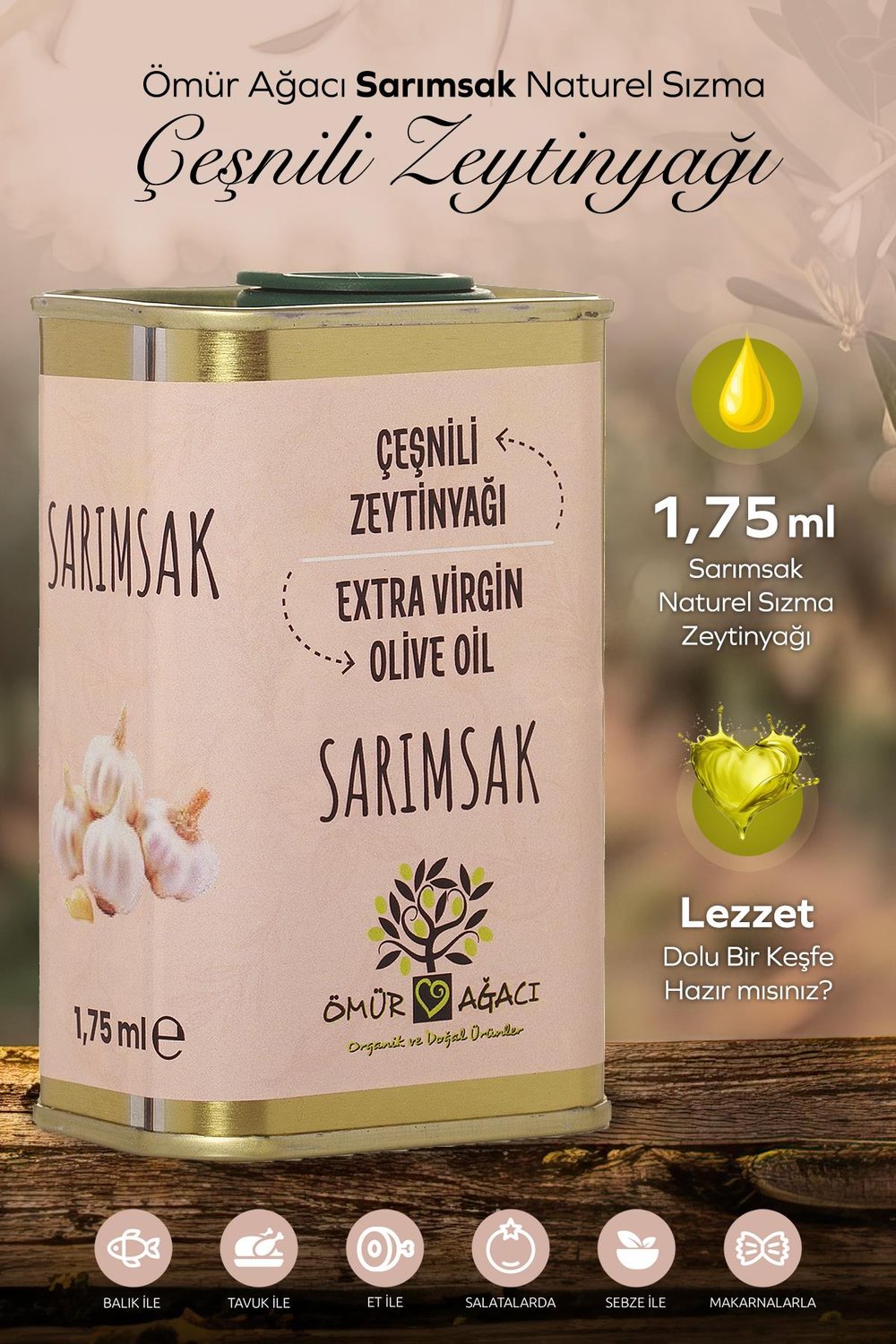 SARIMSAK Çeşnili Zeytinyağı 175 ML