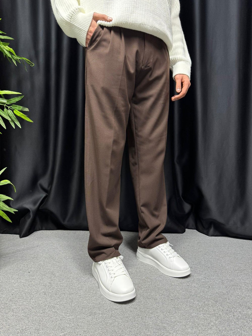 LK Baggy Kumaş Pantolon Kahve