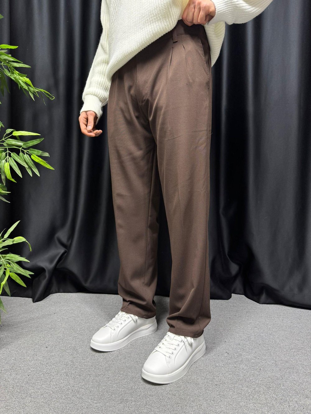 LK Baggy Kumaş Pantolon Kahve