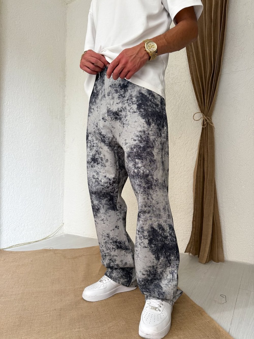 Desenli Gabardin Pantolon