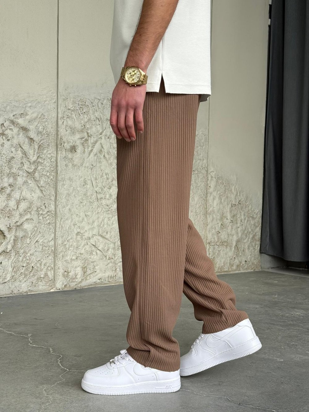 Fitilli Regular Kalıp Kahve Jogger Pantolon