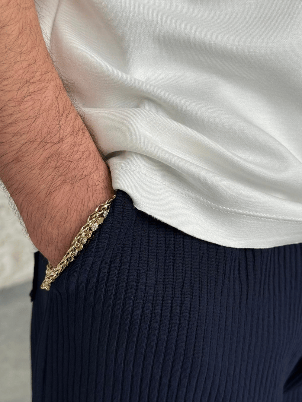 Fitilli Regular Kalıp Lacivert Jogger Pantolon 