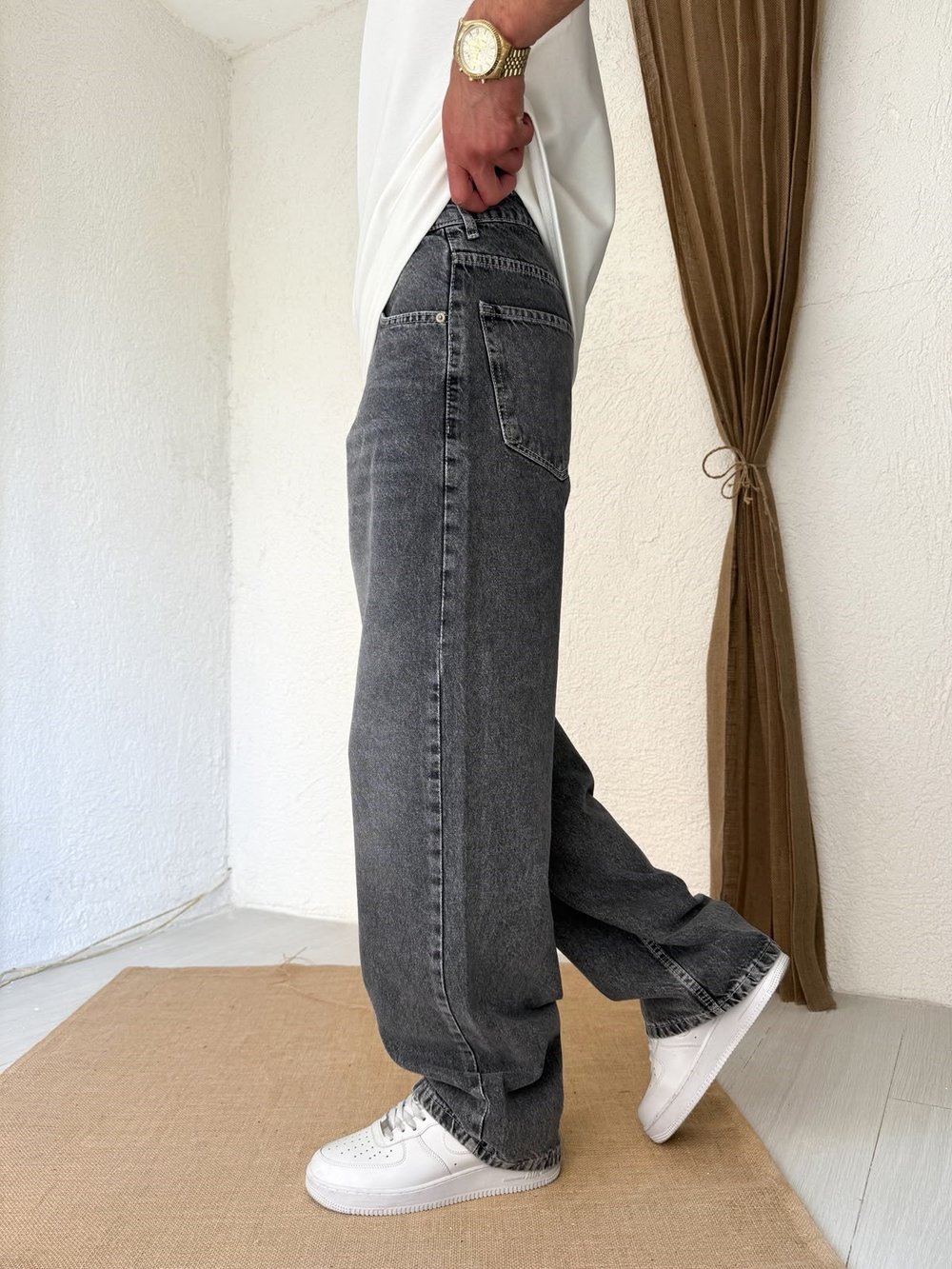 Gri Taşlamalı Relax Baggy 