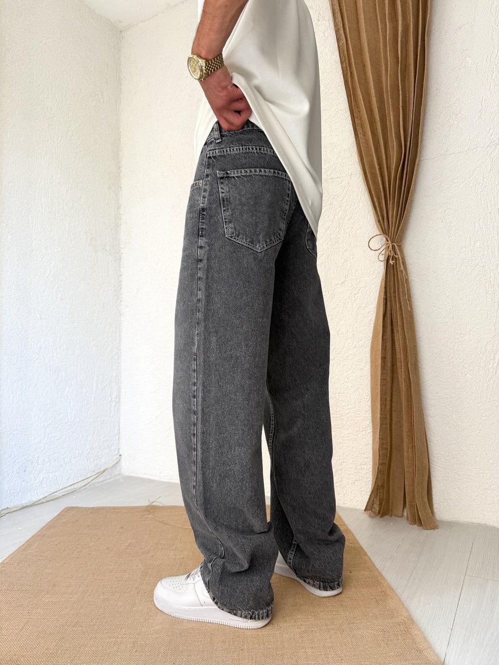 Gri Taşlamalı Relax Baggy 