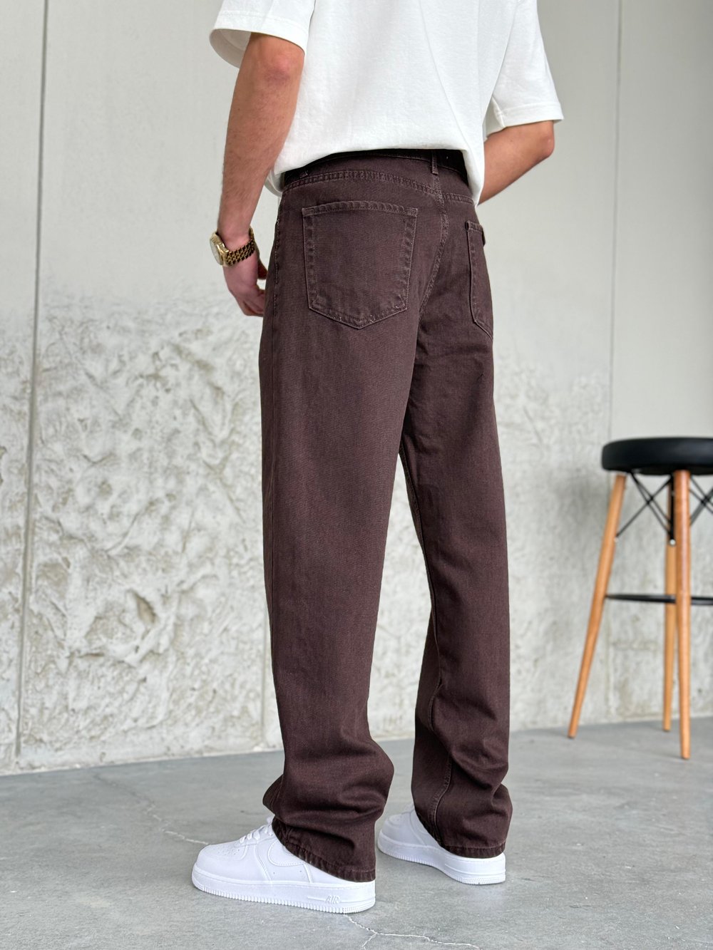 Kahve Baggy Kot Pantolon