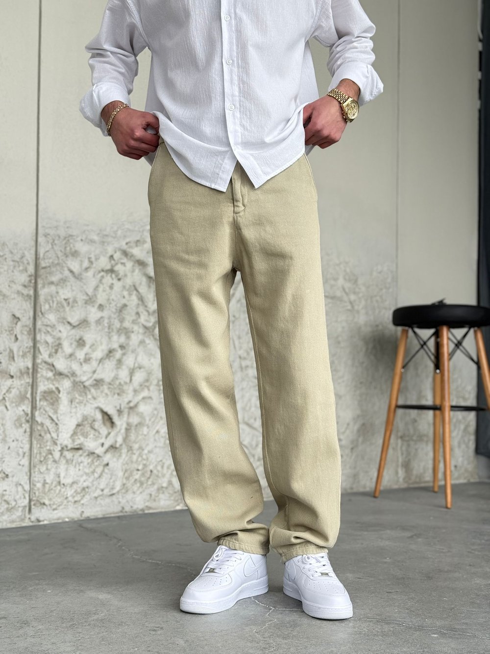 Mint Yeşili Regular Kalıp Gabardin Pantolon