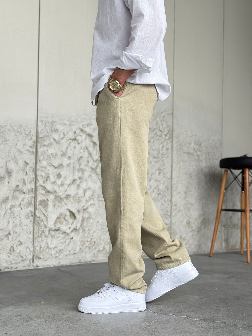 Mint Yeşili Regular Kalıp Gabardin Pantolon