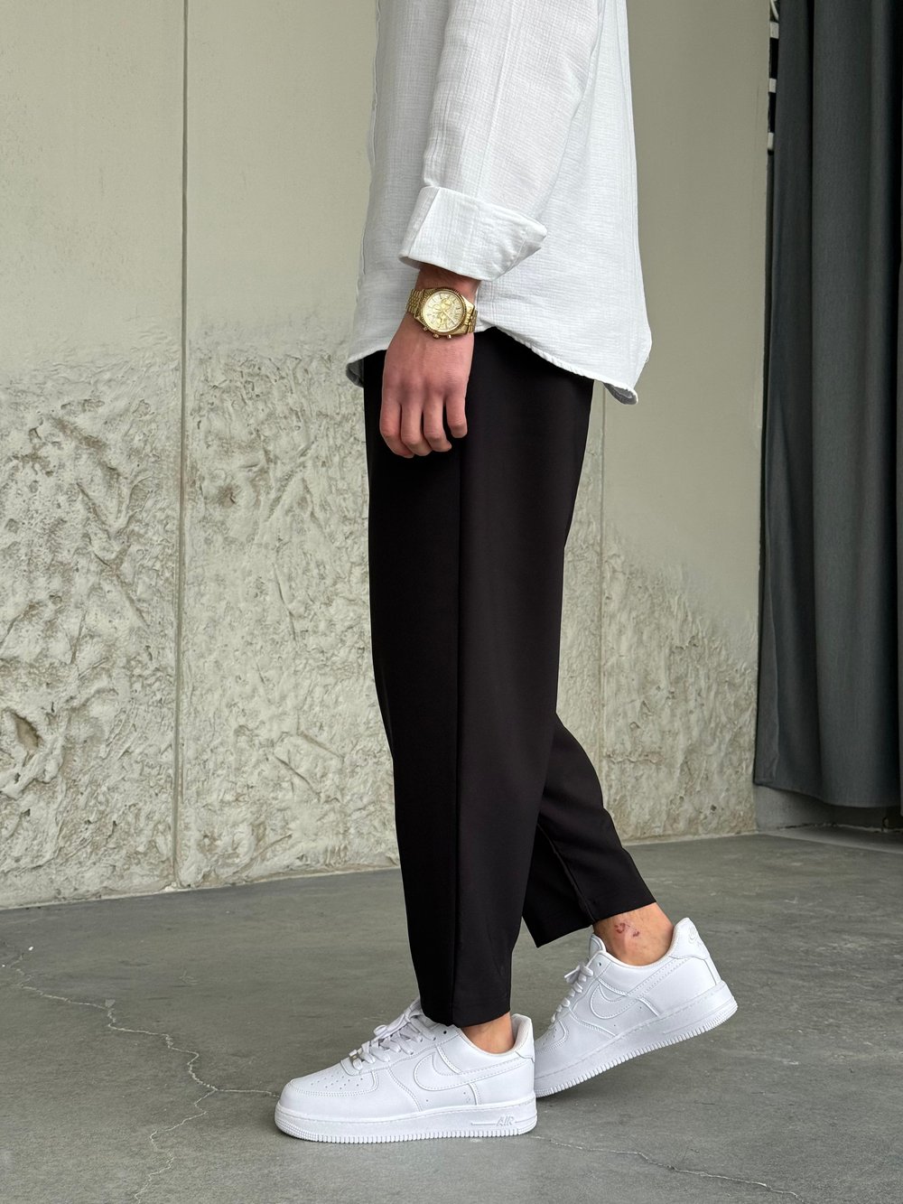 Rahat Kalıp Boyfrıend Siyah Jogger Pantolon 