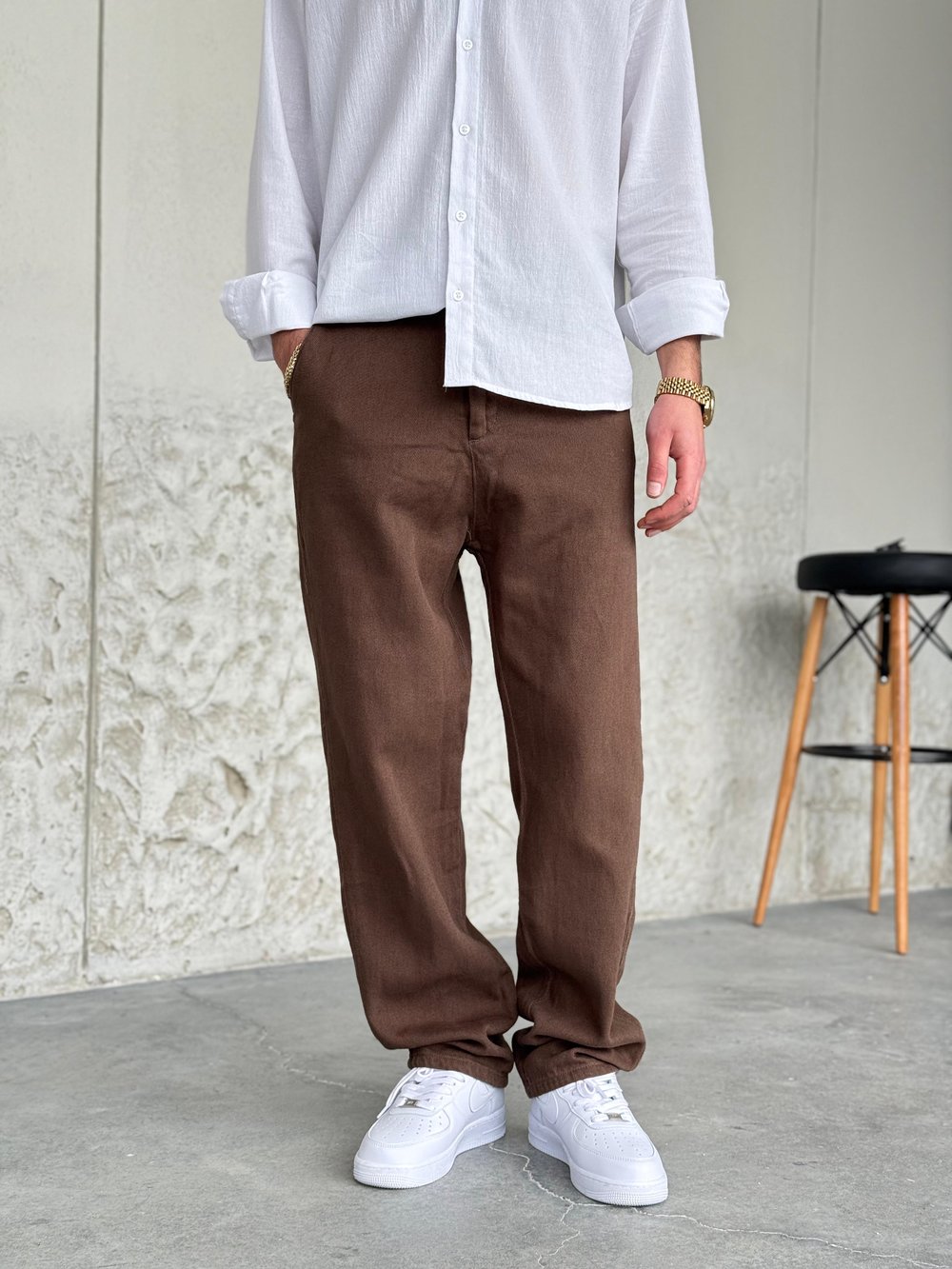 Regular Kalıp Gabardin Kahve Pantolon