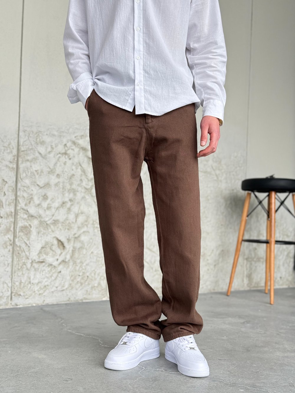 Regular Kalıp Gabardin Kahve Pantolon