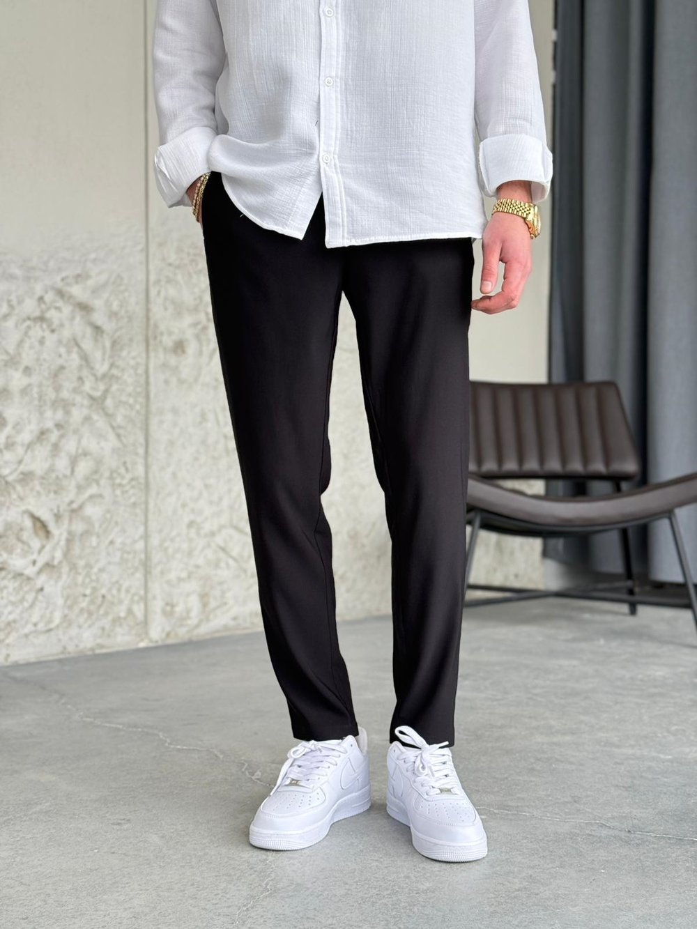 Slimfit Likralı Jogger Siyah Pantolon 