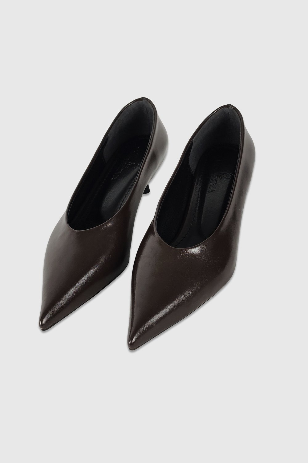Clara Kahve Rustik Sivri Burun Kadın Stiletto