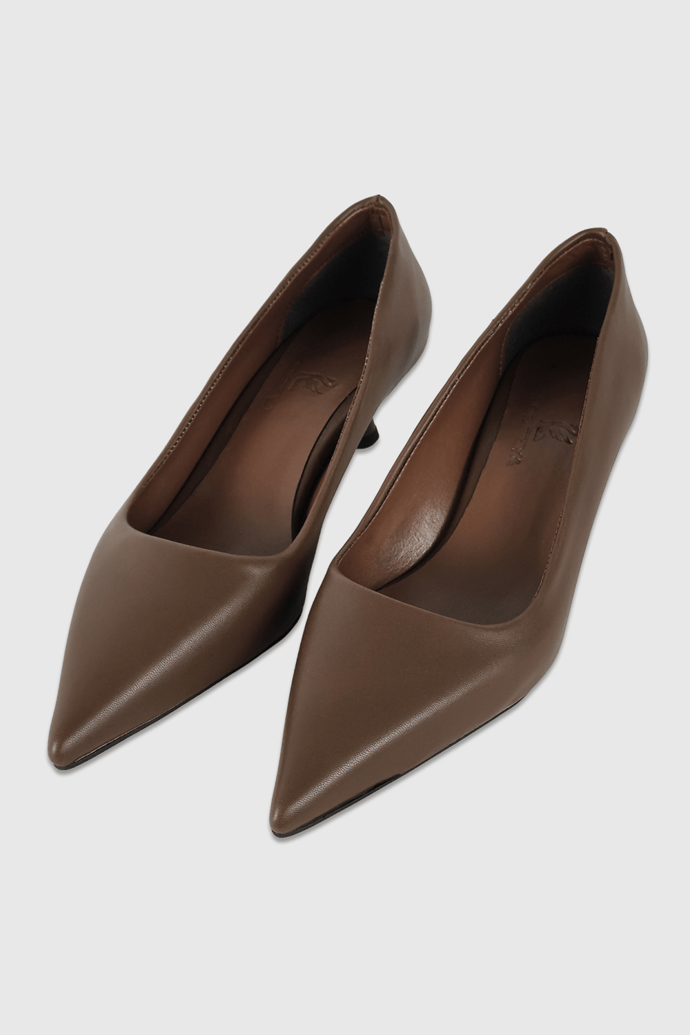 Kelly Kahve Mat Sivri Burun Kadın Stiletto