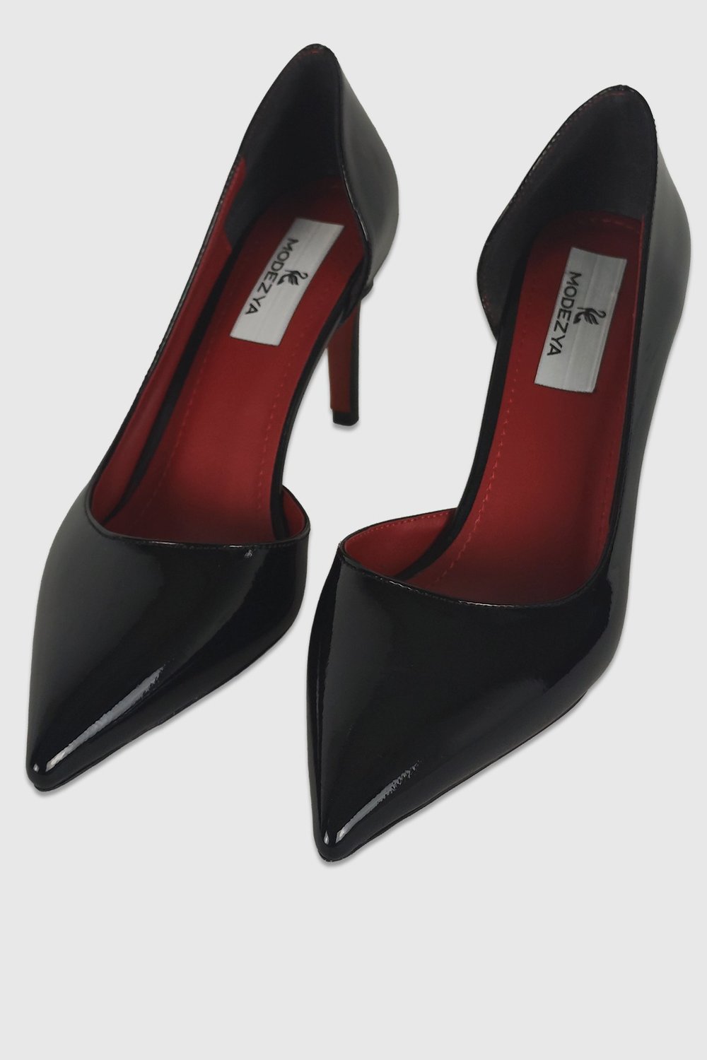Leona Siyah Rugan İç Kısmı Açık Sivri Burun Kadın Stiletto