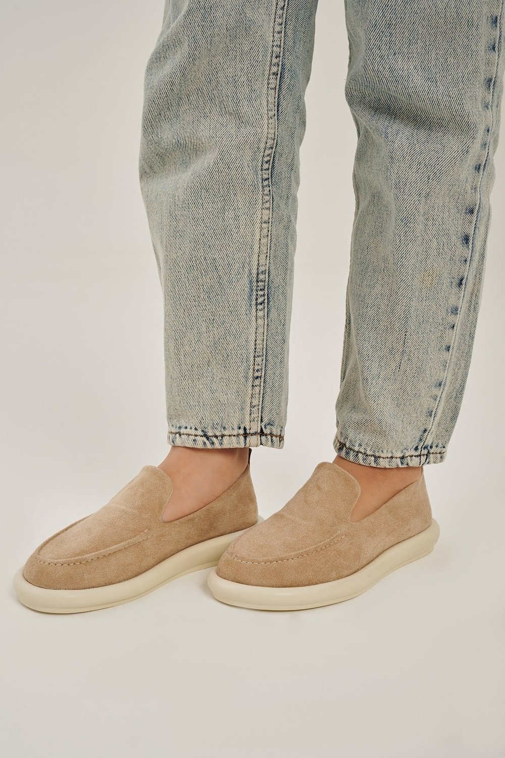 Perla Nude Süet Düz Taban Kadın Loafer