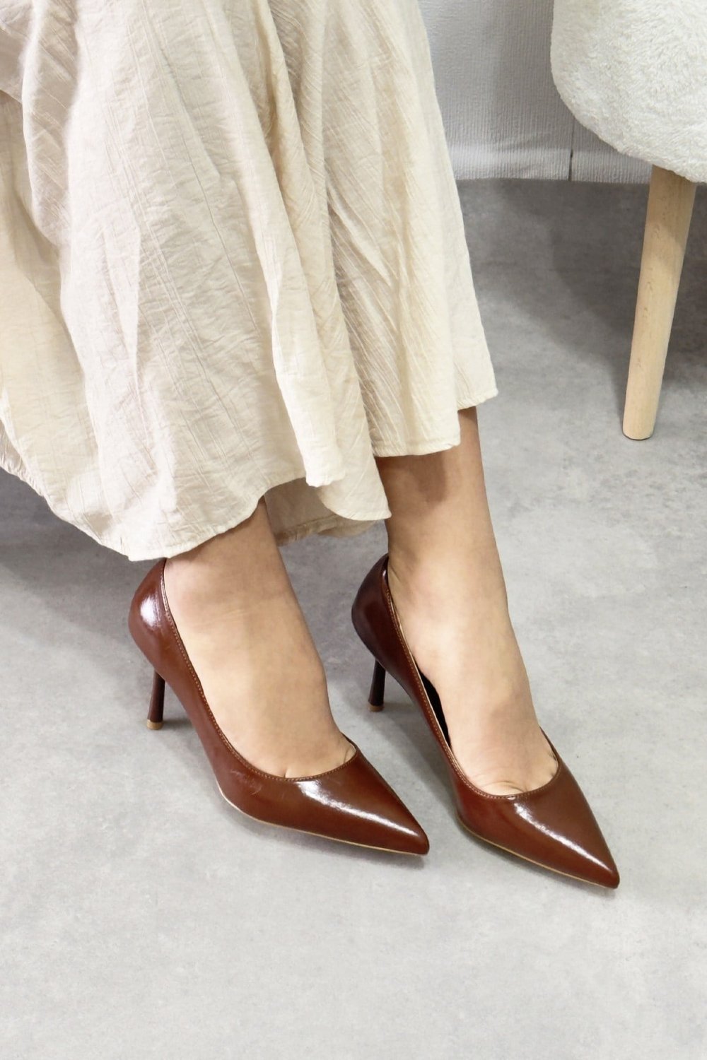 Queen Taba Rustik Kadın Sivri Burun Stiletto
