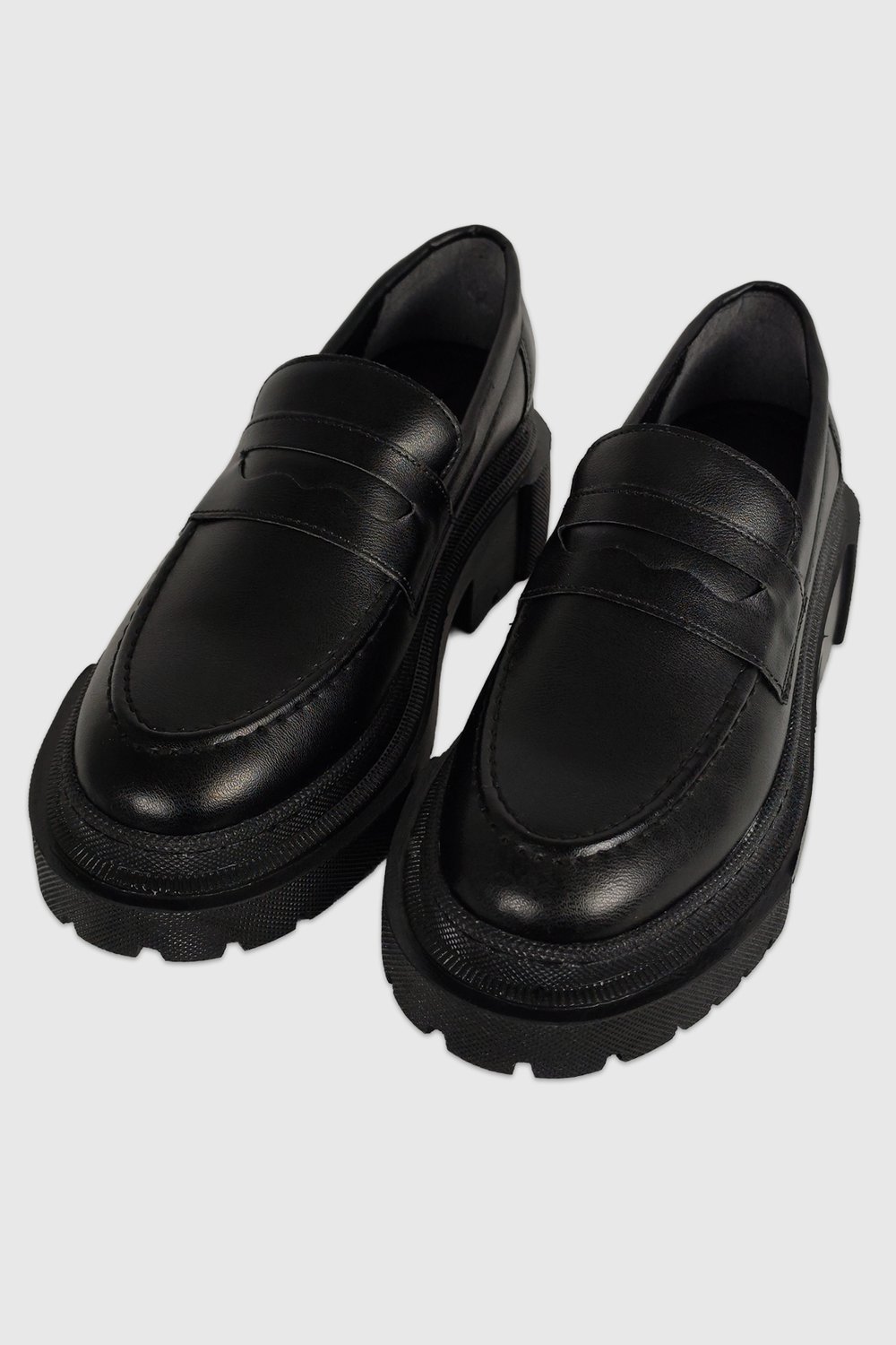 Tammy Siyah Mat Kalın Taban Kadın Loafer Ayakkabı