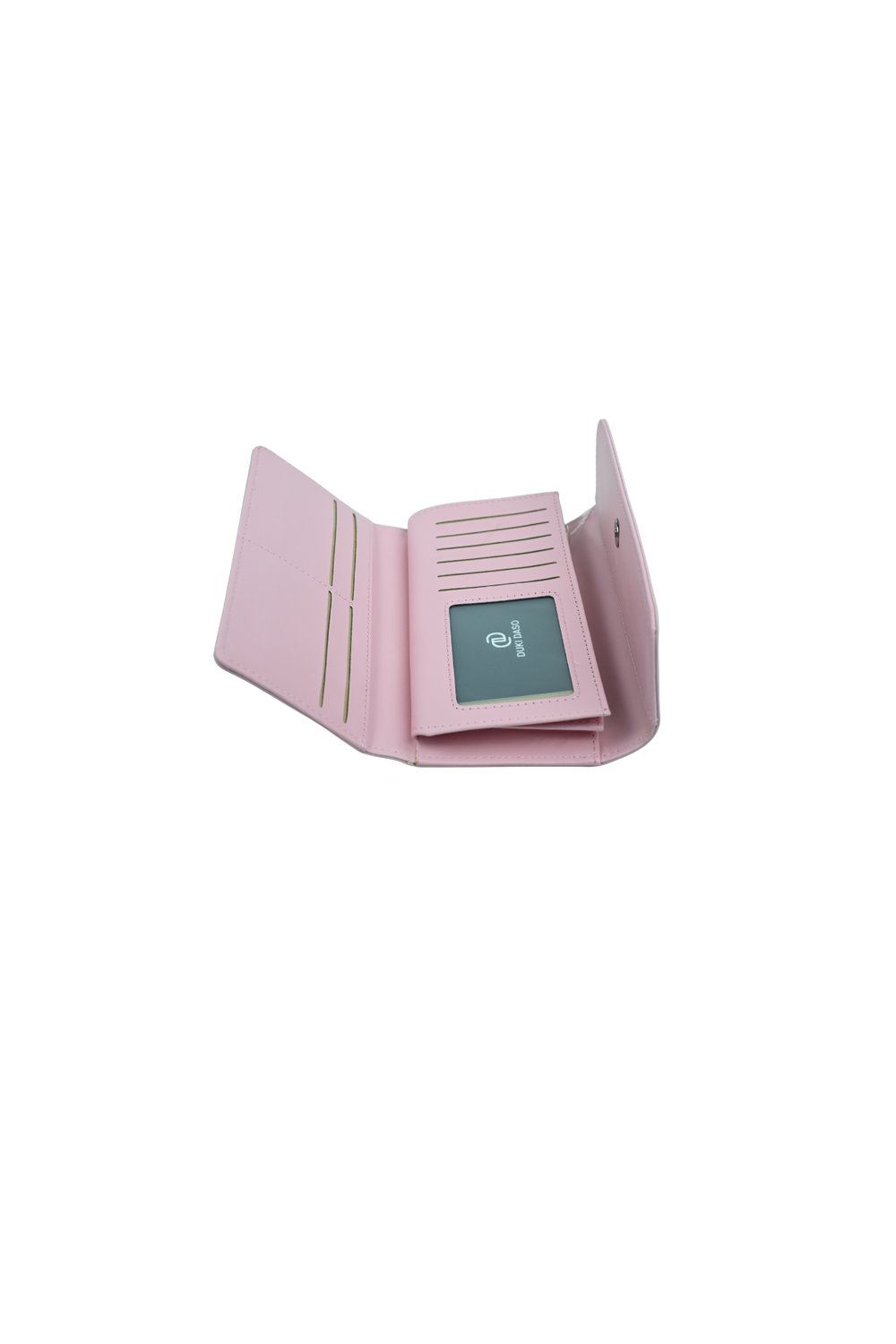 Duki Daso Pembe Çıtçıtlı Hakiki Deri Görünümlü  Kartlık ve Bölmeli Kadın Cüzdan | SUMMER N4225 PEMBE