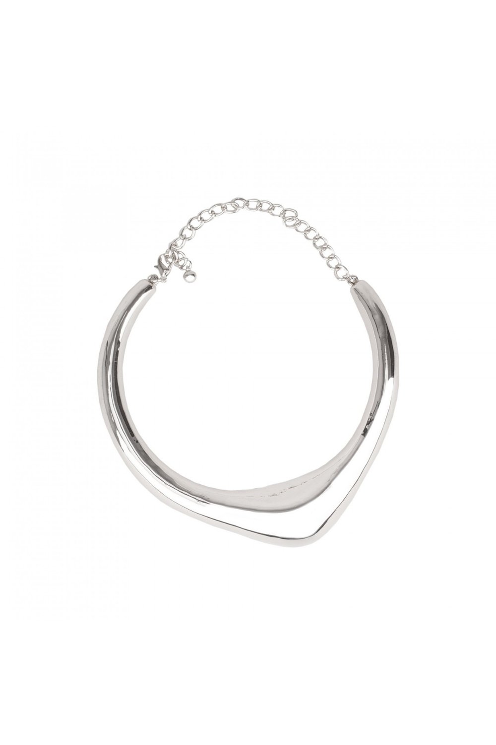 Gümüş Renk Asimetrik Modern Tasarım Kadın Choker Kolye | Gümüş JS12451 