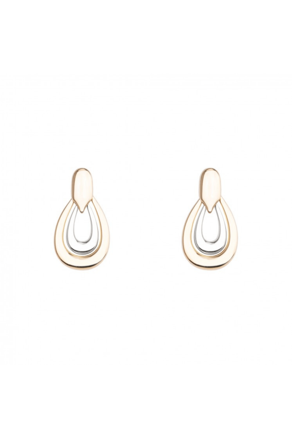 Rose Gold & Gümüş Geçişli Elips Küpe | Rose - Gümüş JS12964