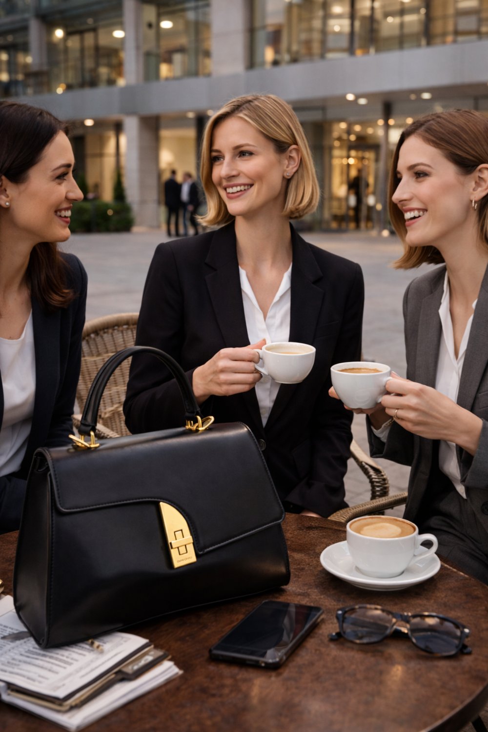 Siyah Modern Formlu Gold Detaylı Kadın El Çantası | Siyah T8304
