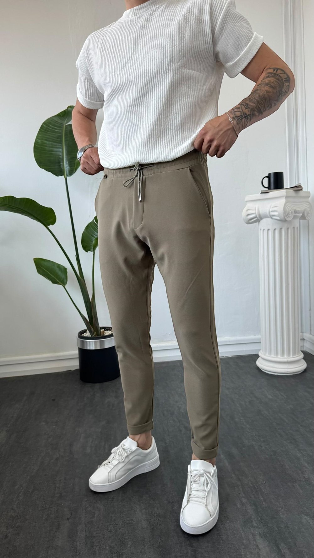 MR Duble Paça Jogger Haki Yeşili