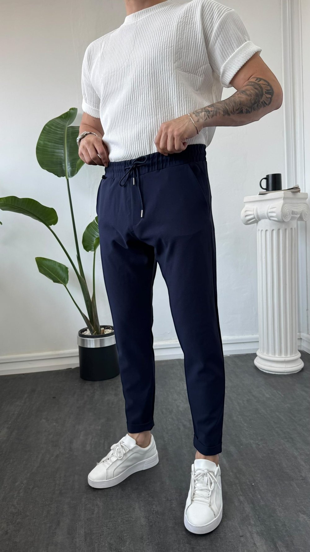 MR Duble Paça Jogger Lacivert