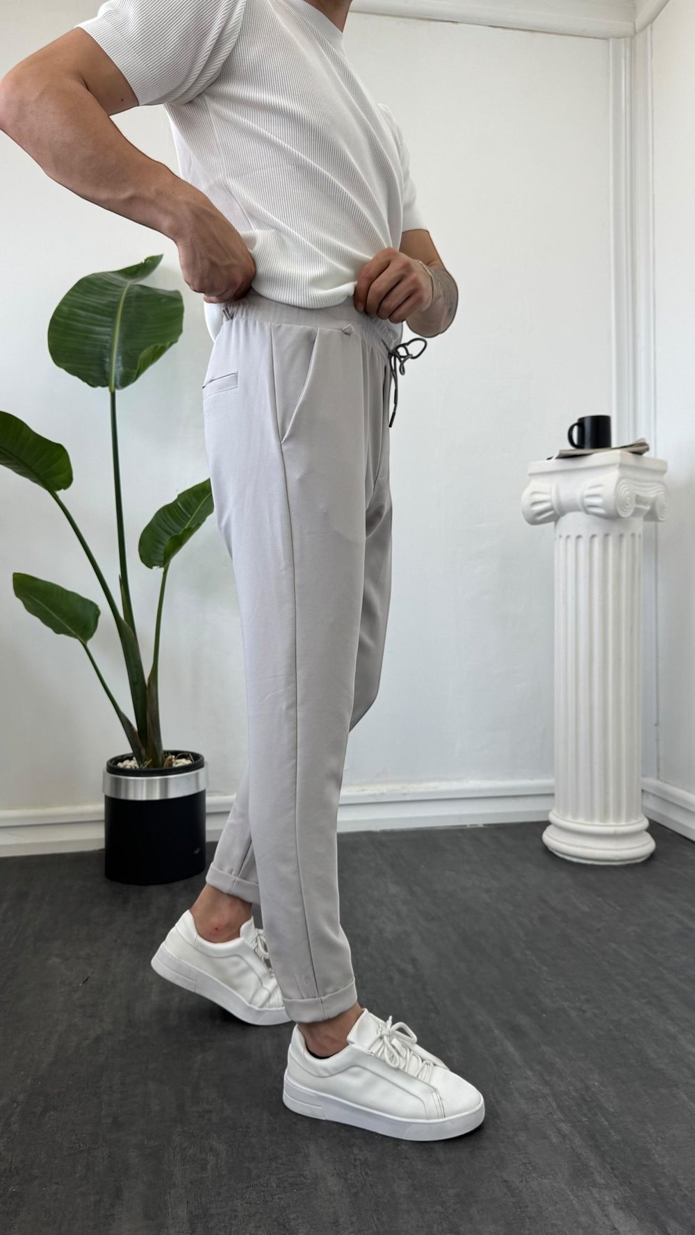 MR Duble Paça Jogger Taş Gri